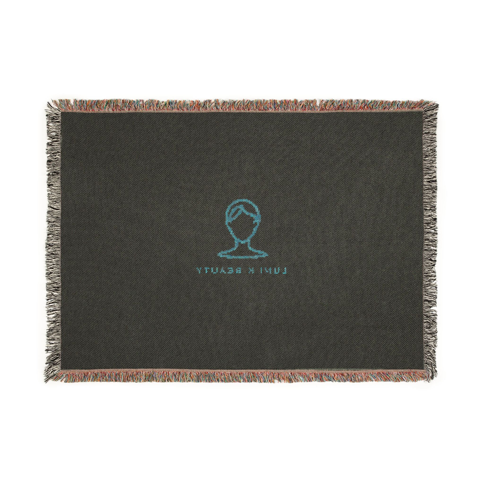 Woven Blanket with Lumi-K Beauty Logo — Cozy Decorative
