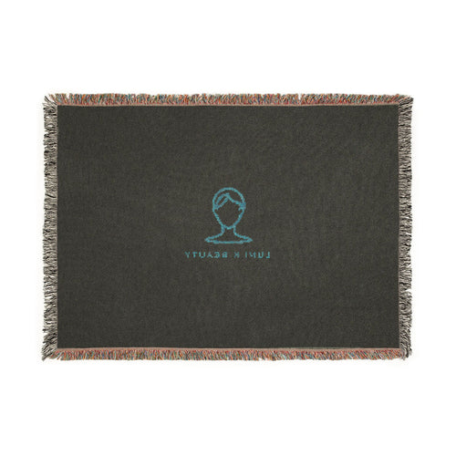Woven Blanket with Lumi-K Beauty Logo — Cozy Decorative