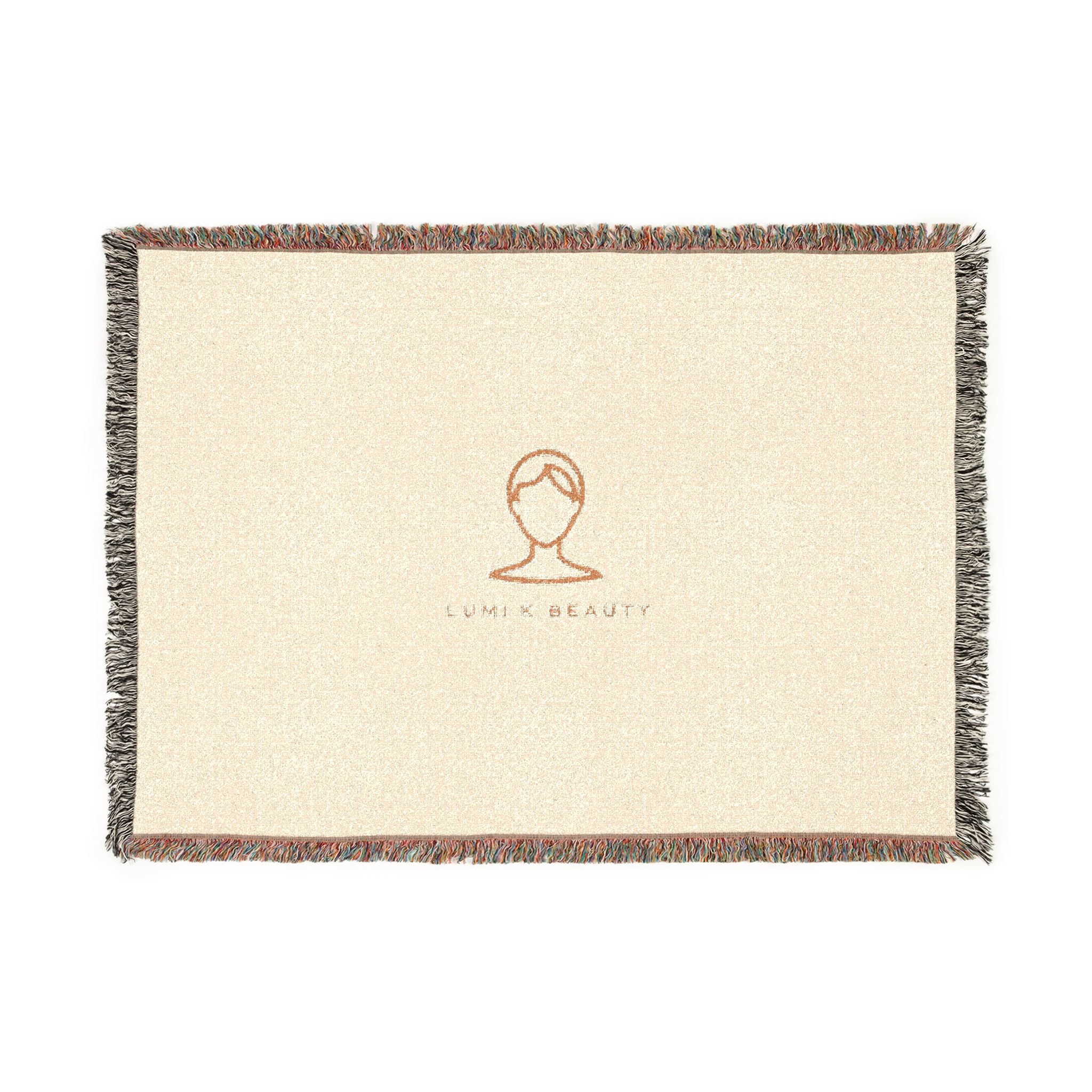 Woven Blanket with Lumi-K Beauty Logo — Cozy Decorative